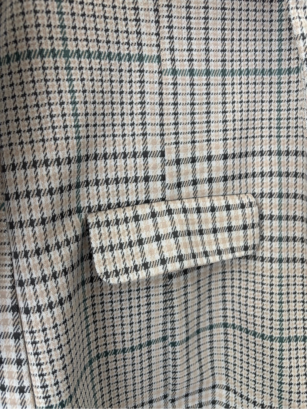 Liverpool Los Angeles Beige Gray Plaid Open Front Blazer Size M - Picture 6 of 12